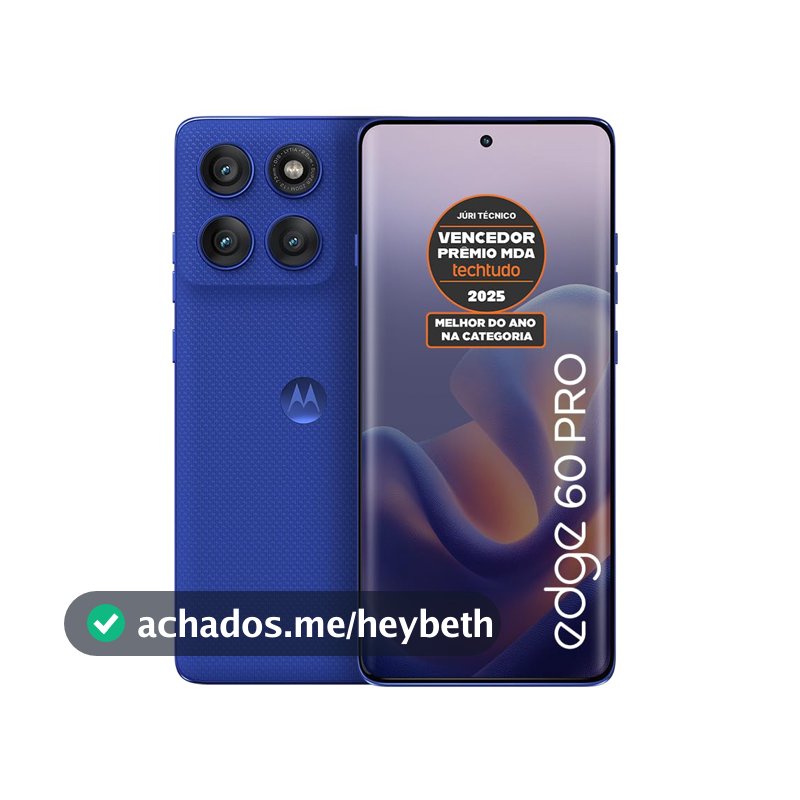 Smartphone Motorola Edge 60 PRO 5G - 256GB 12GB RAM+12GB Ram Boost Tela Quad-Curve moto AI 50MP Sony Camera ultrarresistencia militar IP68 + IP69 - Azul Marinho