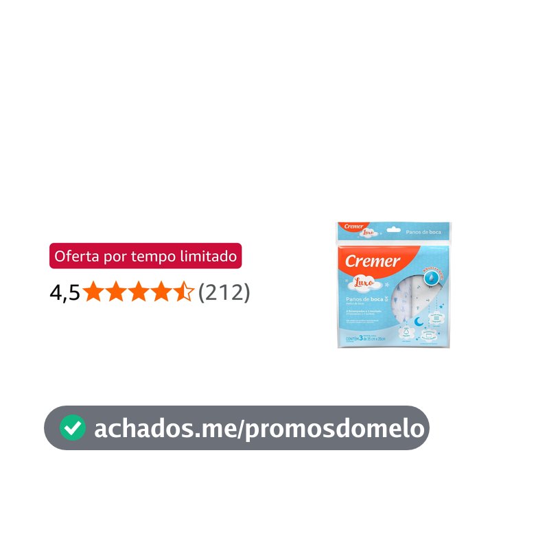 Cremer Pano Boca 35 X 35 Menino Pc 3 Unidades