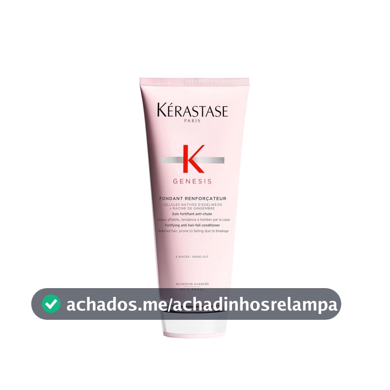 Kérastase Genesis Fondant Renforçateur, Condicionador Antiqueda Fortificante com Células de Edelweiss e Raiz de Gengibre para Cabelos Normais a Finos, 200ml