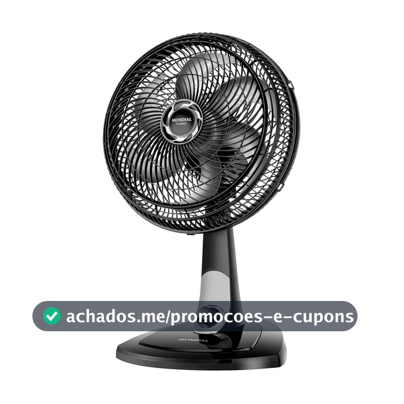 MONDIAL Ventilador de Mesa 30cm Turbo, Preto/Prata, 60W, 110V - VT-30-NB