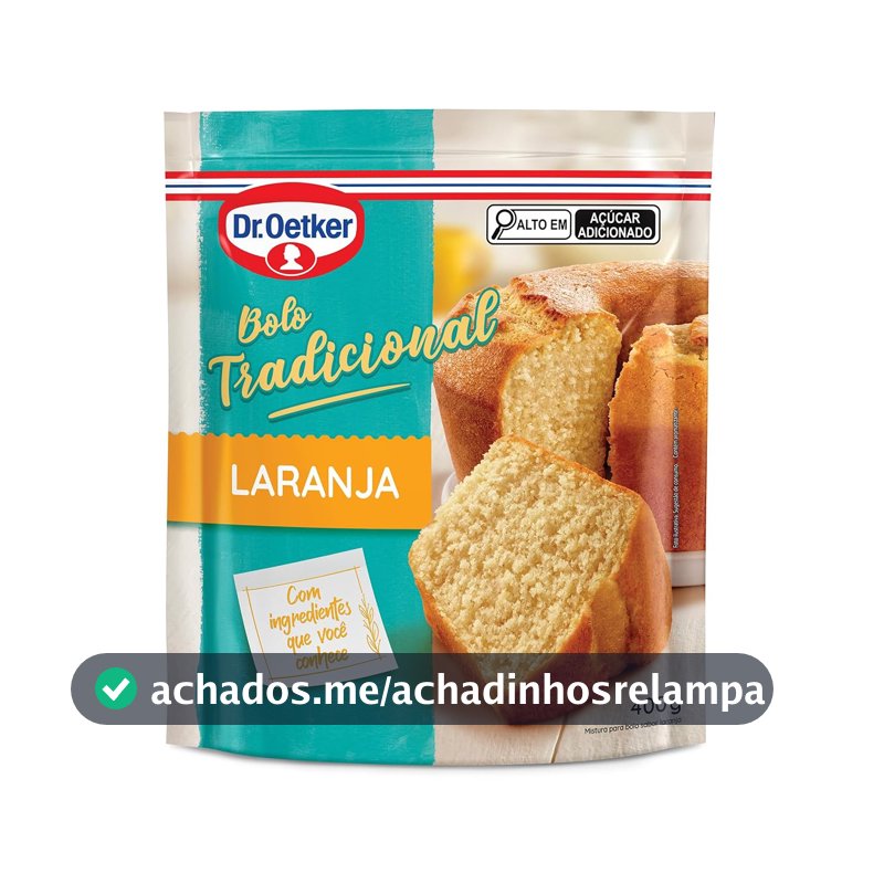 Dr. Oetker Bolo Tradicional Sabor Laranja, Fácil Preparo, Mistura Pronta para Massa, Sobremesa Fofinha e Saborosa, 400g