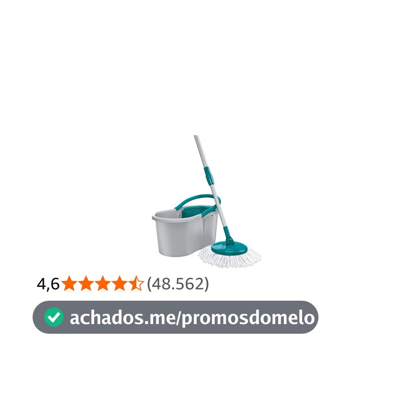 Flash Limp - Mop Giratório Fit, Balde 8 litros - MOP5010 - ABS Cinza