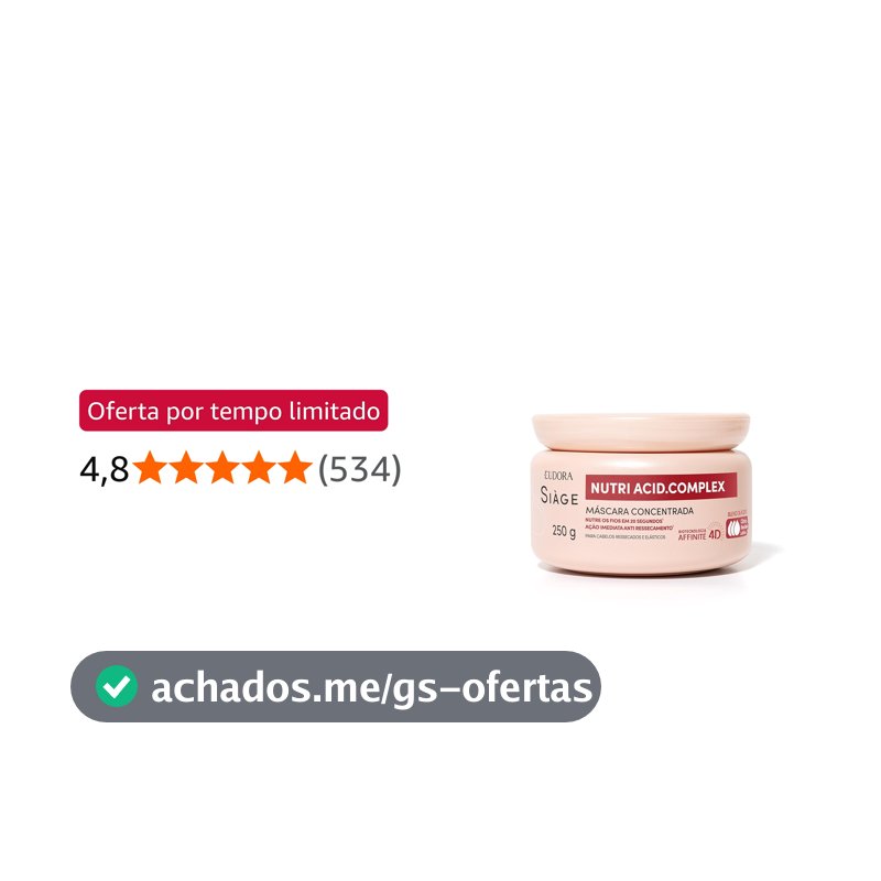 Eudora Siàge Nutri Acid.Complex Máscara Capilar Concentrada 250g