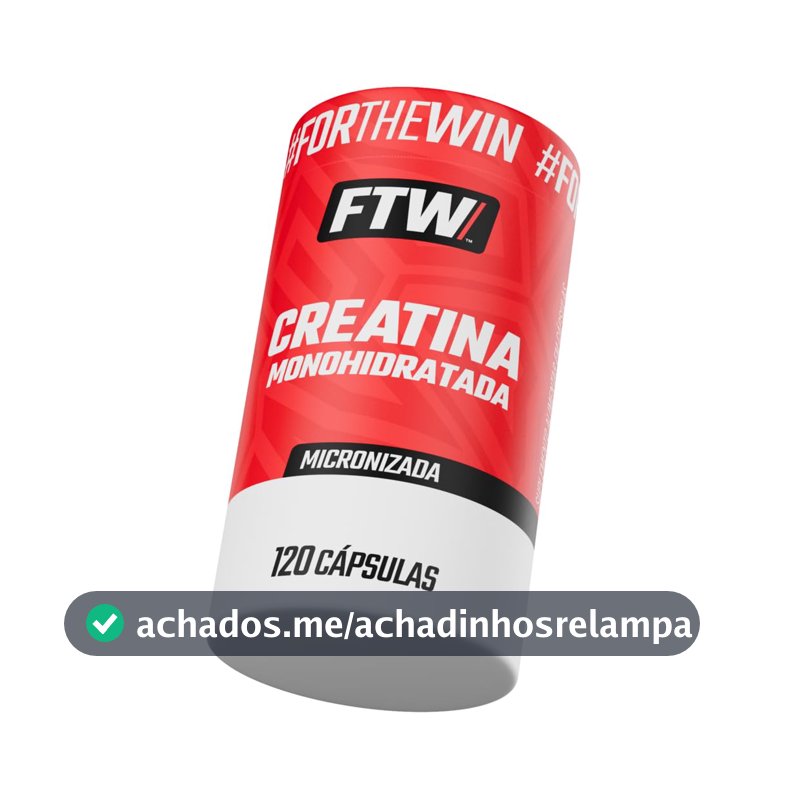FTW Creatina Monohidratada 100% Pura - Explosão de Energia, Força e Resistência - Absorção Rápida para Ganho de Massa e Performance (120 Cápsulas)