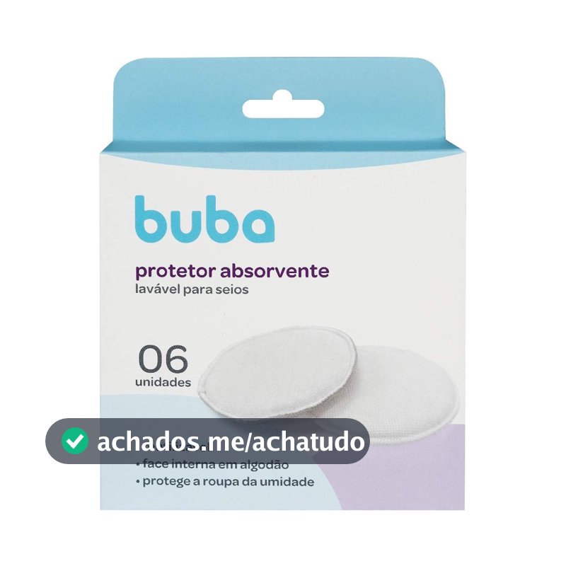 Kit de Protetores Absorventes para Seios Laváveis Buba, Branco