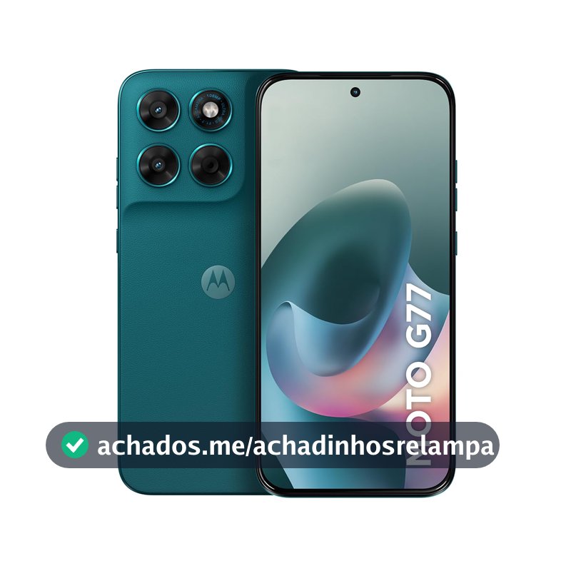 Smartphone Motorola Moto G77 5G - 256GB 8GB RAM + 16GB RAM Boost camera 108MP Ultra-Pixel, tela 1.5K extreme Amoled 120hz, ultrarresistente - Verde Escuro