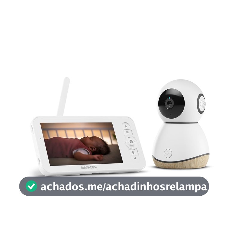 Babá Eletrônica Maxi Cosi See Pro 360, tela 5.0, tecnologia CryAssist™ interpreta o choro, câmera HD 2K visão noturna, bateria de 10 horas, ruído branco