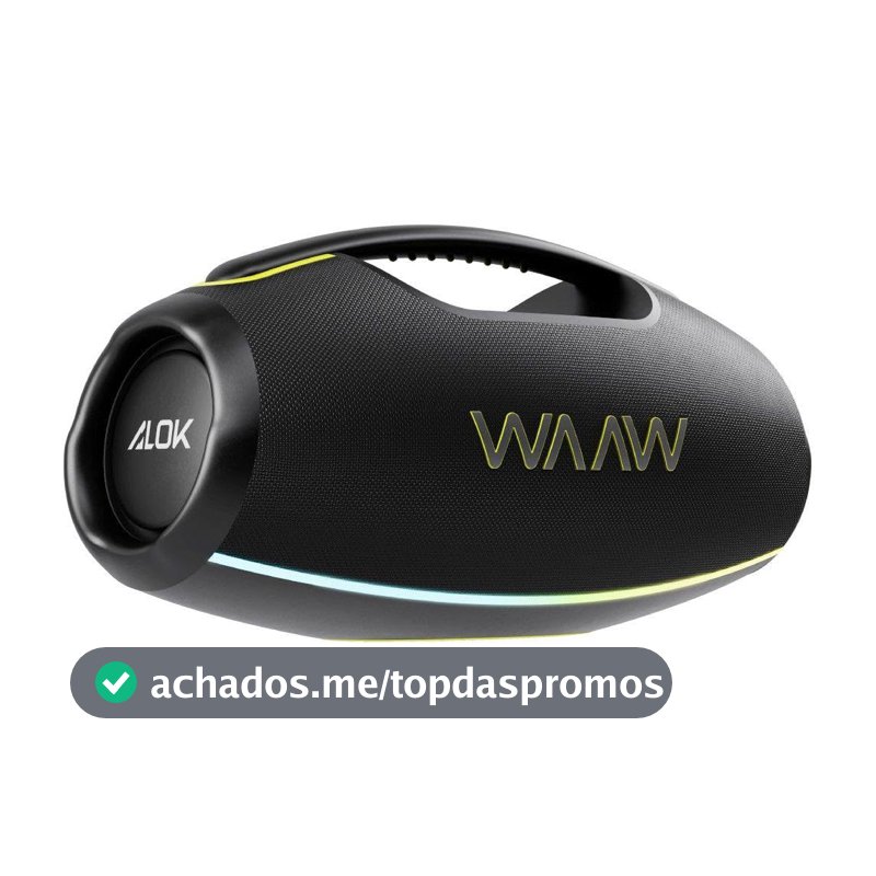 WAAW by ALOK Caixa de Som HYPERBOOM 1000 Bluetooth, À Prova D'Água, Até 12h de Autonomia, Tecnologia TWS, 180W RMS