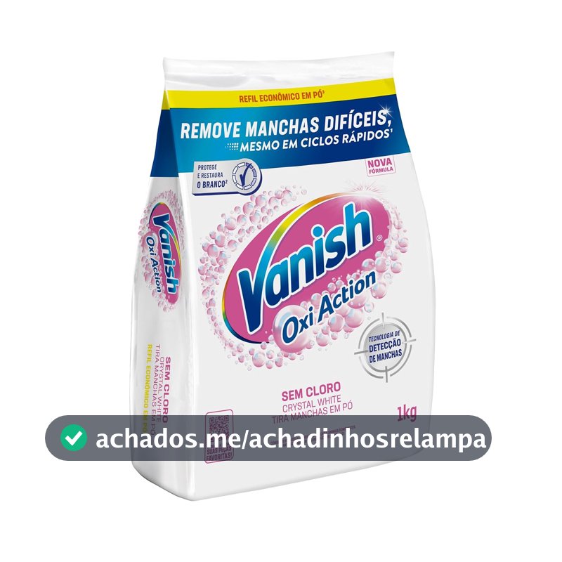 Tira-Manchas em Pó Vanish Oxi Action Crystal White Refil, 1kg