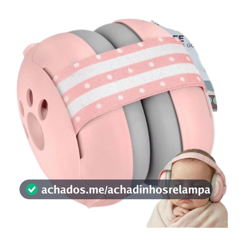 Abafador Protetor de Ruídos Infantil Bebê Ajustável Protetor Auricular de Som para Crianças e Recém-Nascidos Acalma e Protege Audição Ideal para Autismo, Viagens e Sono Fone Abafador de som