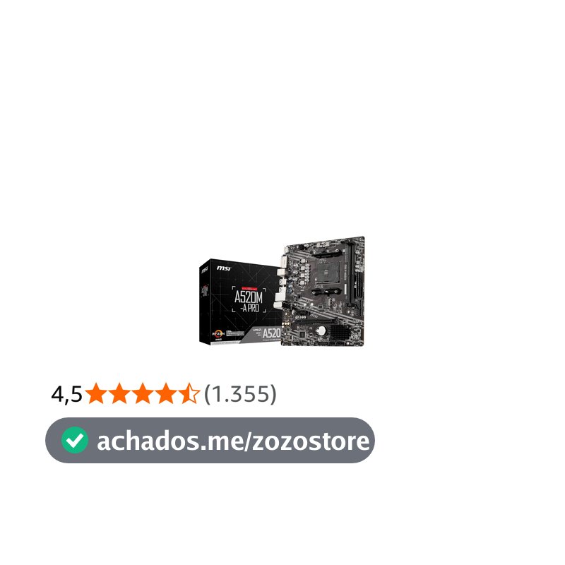Placa Mãe MSI A520M-A PRO (AM4/2xDDR4/HDMI/DVI-D/M.2/USB 3.2)