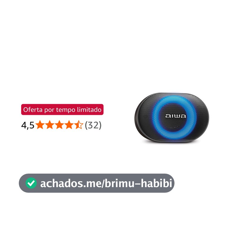 Caixa de Som Speaker AIWA AWS-SP-06-B 10W Bluetooth IPX6