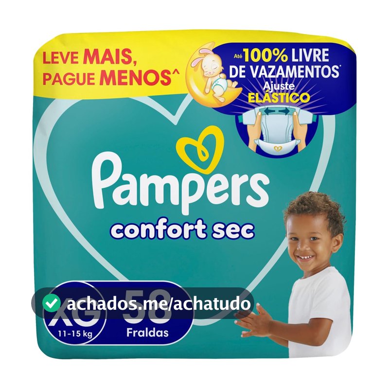 Fralda Pampers Confort Sec Tamanho XG 58 Unidades