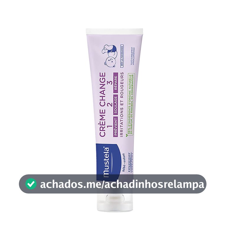 Mustela Creme Preventivo de Assaduras Vitaminado 1-2-3 108g - Pomada Antiassaduras para Bebês com Tripla Ação - 98% de Ingredientes de Origem Natural - Proteção e Hidratação
