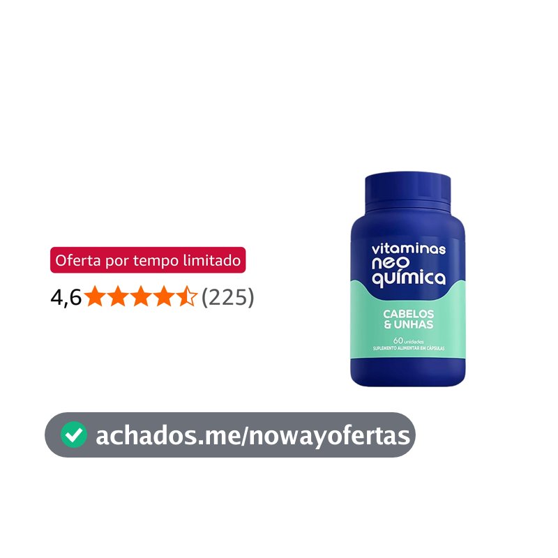 Suplemento Alimentar Cabelos e Unhas Vitaminas Neo Química 60 cápsulas