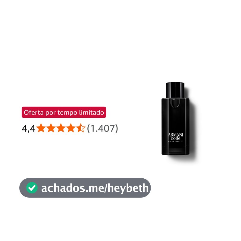 Armani Beauty, Armani Code Eau de Toilette, Giorgio Armani, Perfume Masculino Refilável, Fragrância Oriental Amadeirada com Notas de Tangerina Verde, Lavanda, Fava Tonka e Cedro
