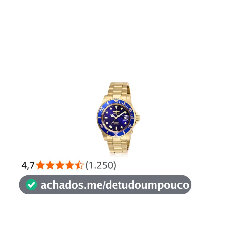Invicta Relógio masculino de quartzo Pro Diver com pulseira de aço inoxidável