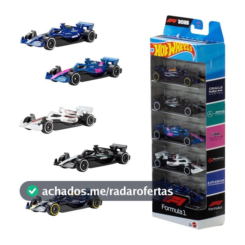 Kit Hot Wheels® com 5 veículos metálicos temáticos surtidos de 7 cm, cheios de detalhes e Estilo. Perfeito para colecionar, brincar e ampliar a coleção.