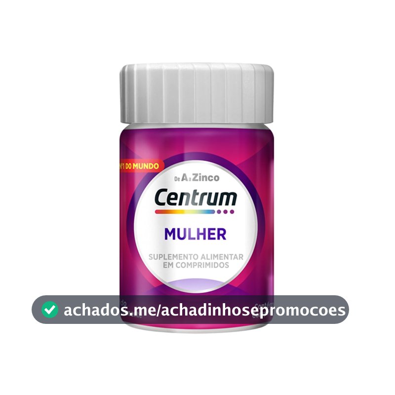 Centrum Mulher Multivitaminico Diário, com Magnésio, Vitamina D e Vitamina B12, 30 Comprimidos