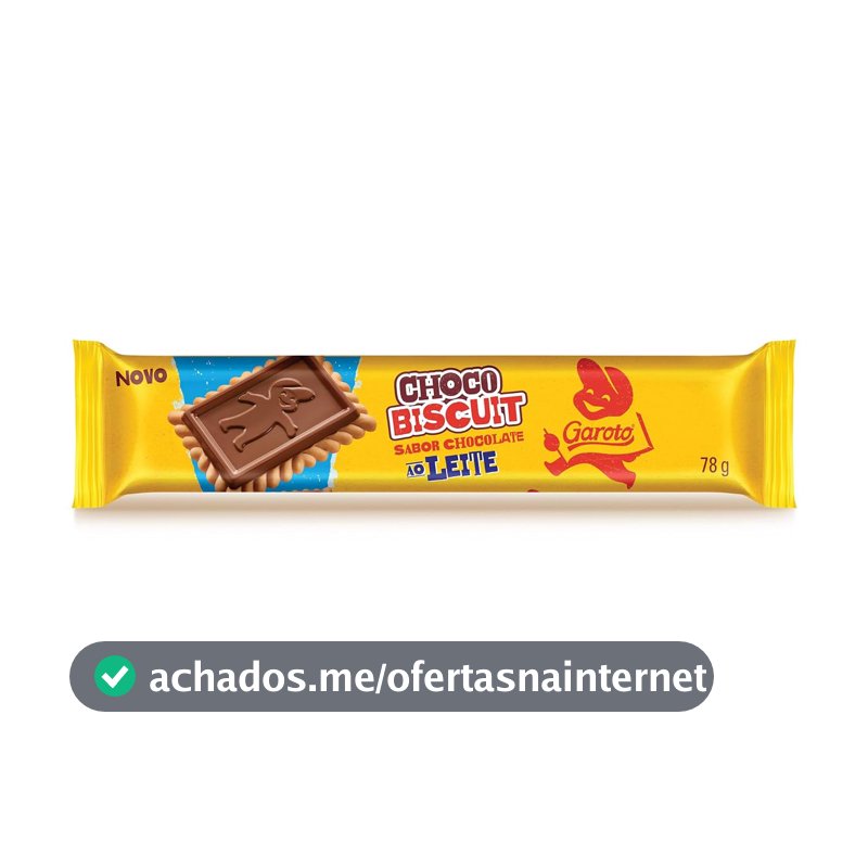 Biscoito com Chocolate Chocobiscuit GAROTO ao Leite 78g