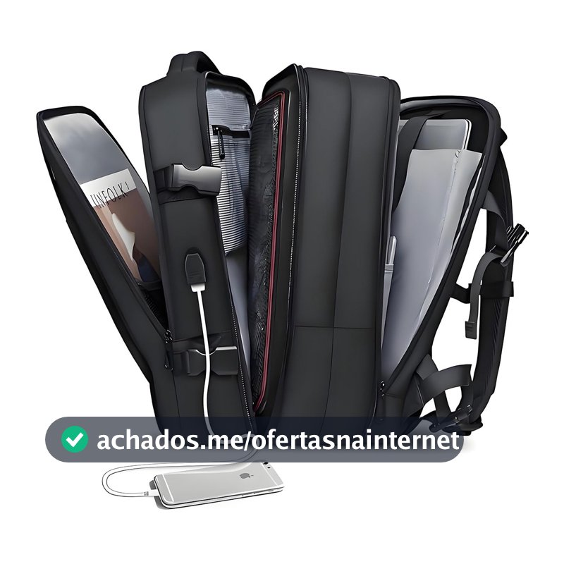 Mochila de Viagem Expansivel Masculina Feminina Para Notebook