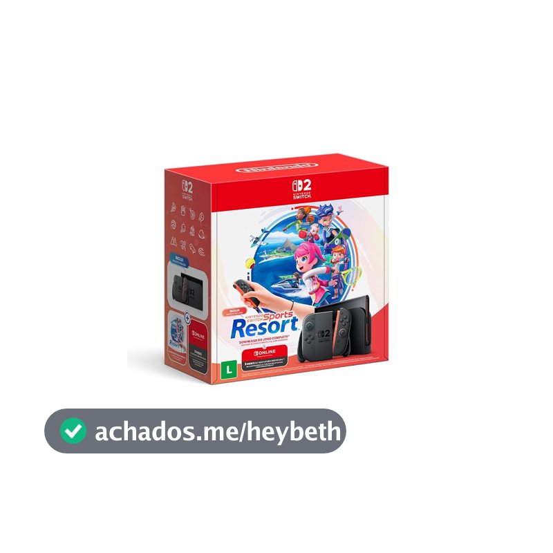 Bundle Nintendo Switch 2 + Nintendo Switch Sports Resort + 3 Meses de Assinatura Nintendo Switch Online