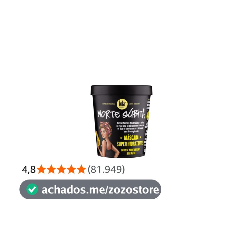 Morte Súbita Máscara Super Hidratante 450g , Lola Cosmetics
