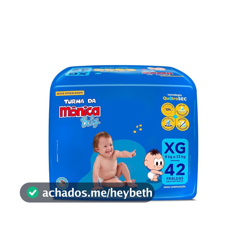 Fralda Turma da Mônica Baby Mega XG 42 Unidades