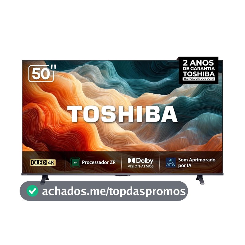 Toshiba Smart TV MiniLED QLED 4K 50" Polegadas 50M450RS com Processador de AI ZR Som Aprimorado por AI Modo Game