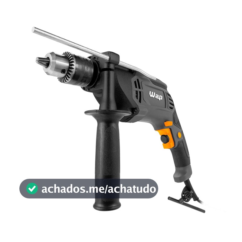 WAP Furadeira Parafusadeira de Impacto WF 1000FE 1/2" com Seletor de Velocidade e Limitador de Profundidade 22Nm 1000W 220V