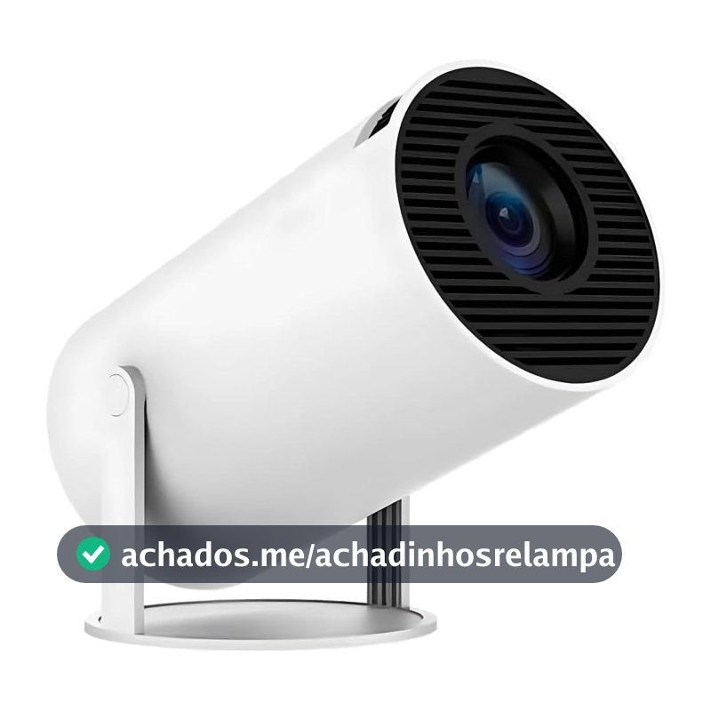 Mini Projetor Portátil 5G Wi-Fi 6 Bluetooth 5.0 Android 11 4K 1080P Full HD 8000 Lumens LED Auto Correção Trapezoidal Horizontal Rotação 180° Ideal para Projeções Cinemáticas