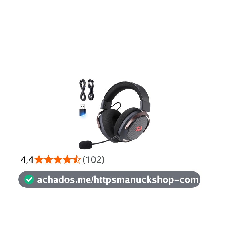 Headset Gamer Redragon Arrow Preto 7.1 Surround Virtual USB Tipo-C Microfone Removível Drivers 53mm H858