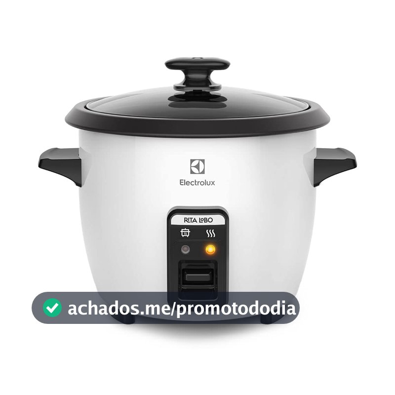 Electrolux Panela Elétrica vapor arroz capacidade 1,3L 7 xícaras manter aquecido panela removivel antiaderente tampa vidro RCB50 branca 220v por Rita Lobo