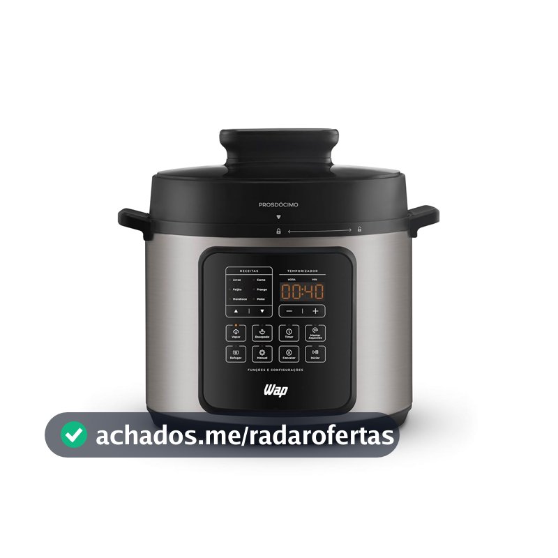 WAP Panela de Pressão WPPE3 6L, 10 Receitas Pré-Programada 220V