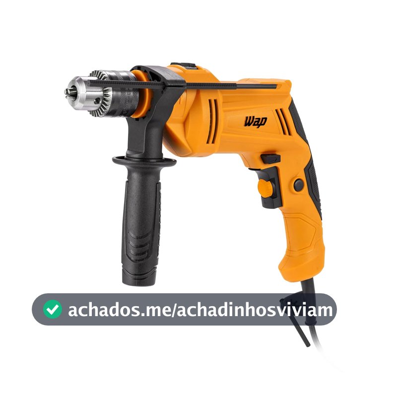 WAP Parafusadeira e Furadeira Impacto 1/2" WF 700 FE13, Limitador de Profundidade e Empunhadeira Auxiliar 40Nm 700W 127V