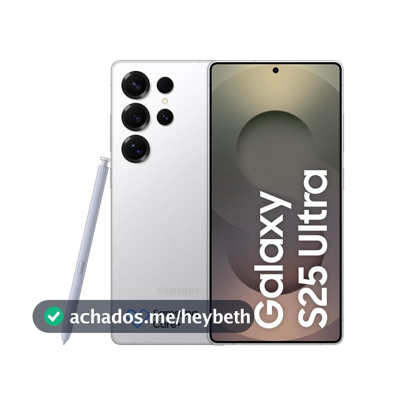 Celular Samsung Galaxy S25 Ultra 5G, 512GB, 12GB RAM, Câmera Quádrupla de 200+50+10+50, Tela Grande de 6.9", Titânio Prata