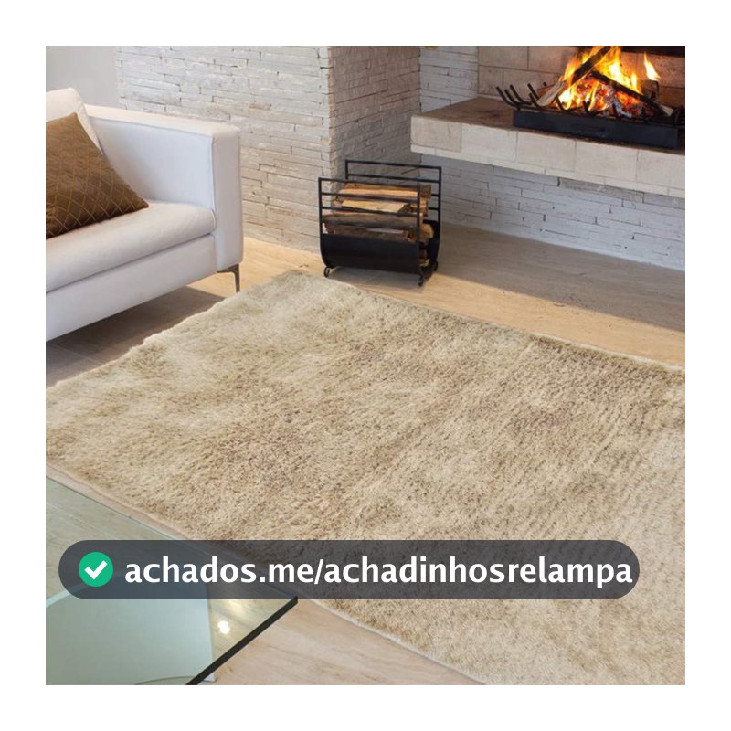Casa Dona Tapete Liso para Sala e Quarto Soft Peludo Casa Dona 200x250cm Bege