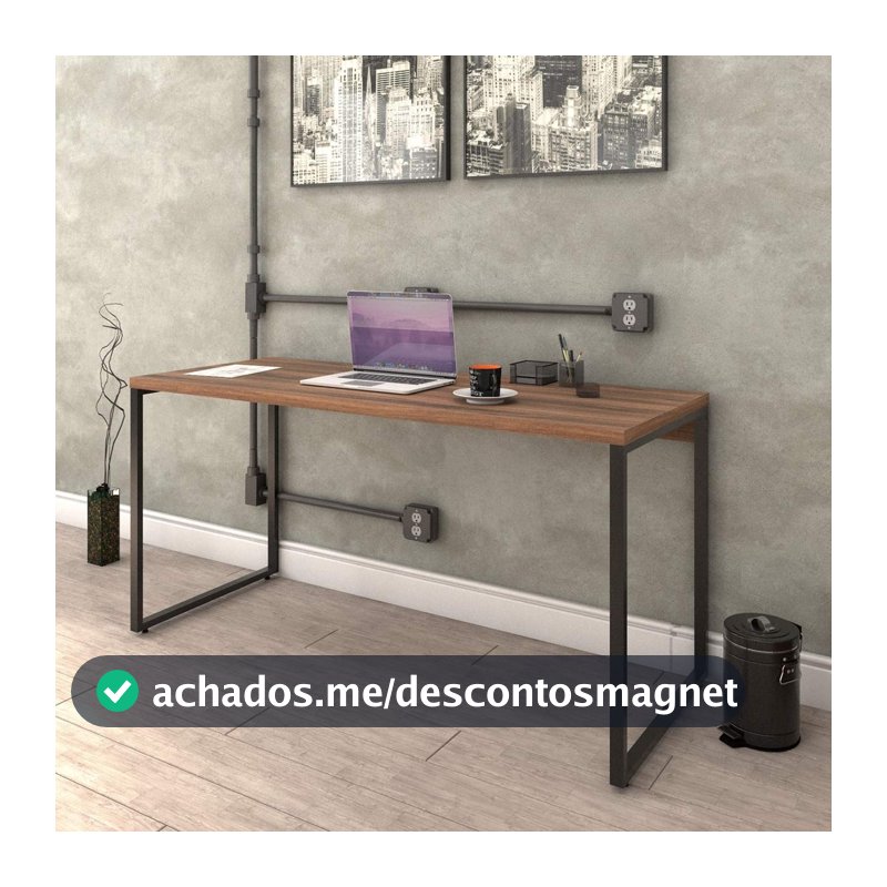 Mesa para Escritório Office Estilo Industrial 1,50m Kuadra, Compace