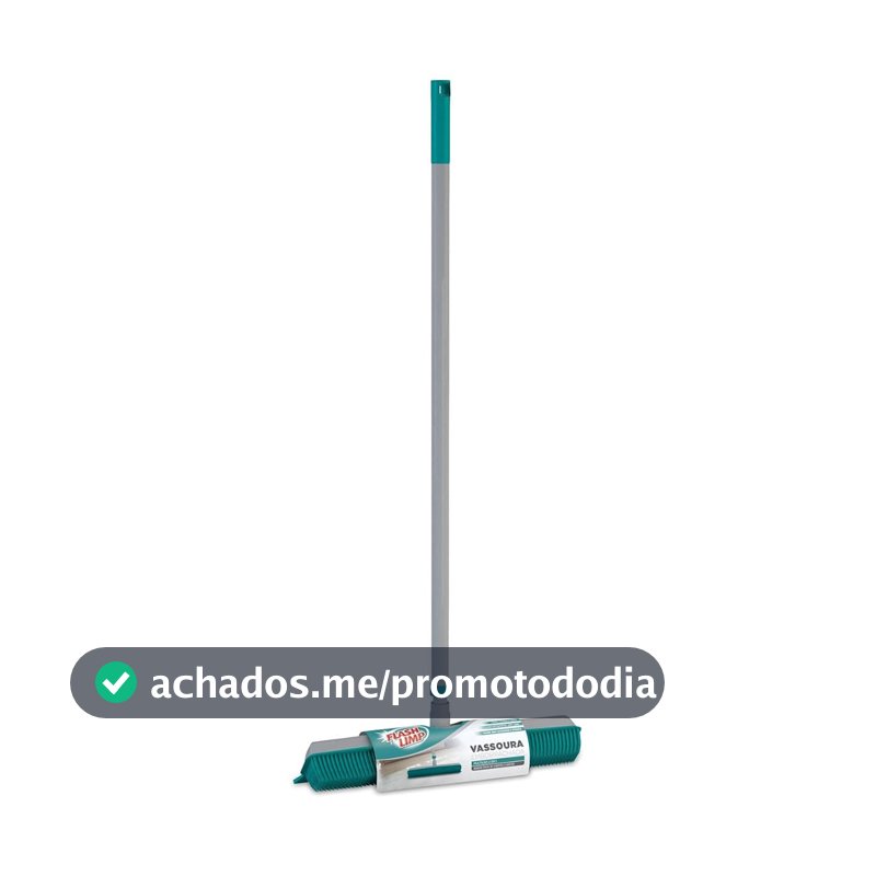 Flash Limp - Vassoura Emborrachada com rodo Multiuso 2 em 1 - FLP6132