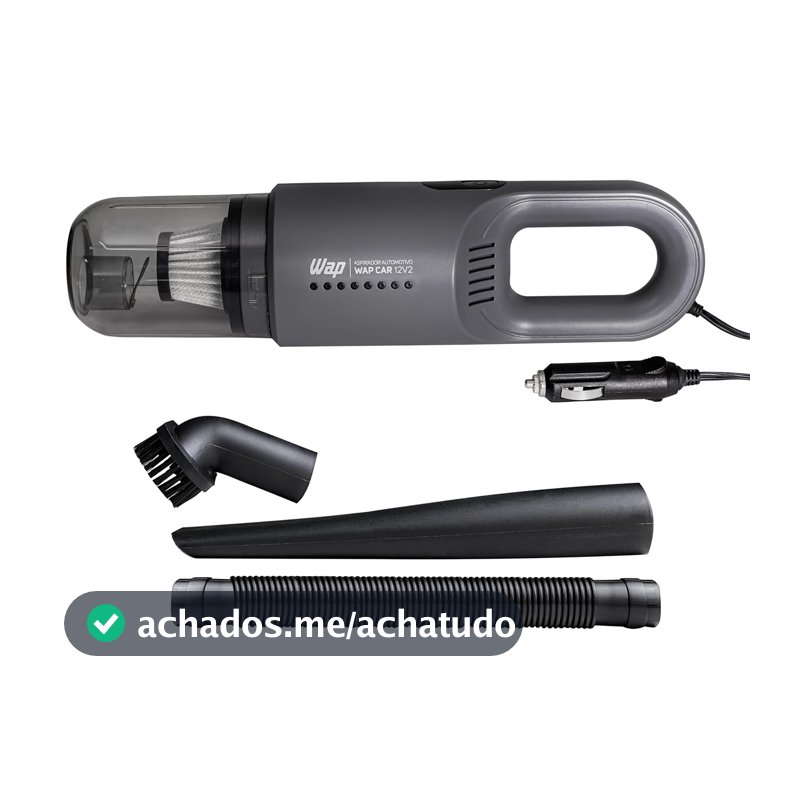 WAP Aspirador de Pó Automotivo Car 12V2, Portátil, 420ml, com Recipiente Removível e Filtro Lavável, 180W 12VDC