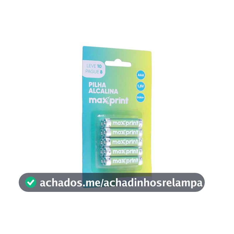 Pilha Alcalina Maxprint AAA Palito 1,5V - c/ 10