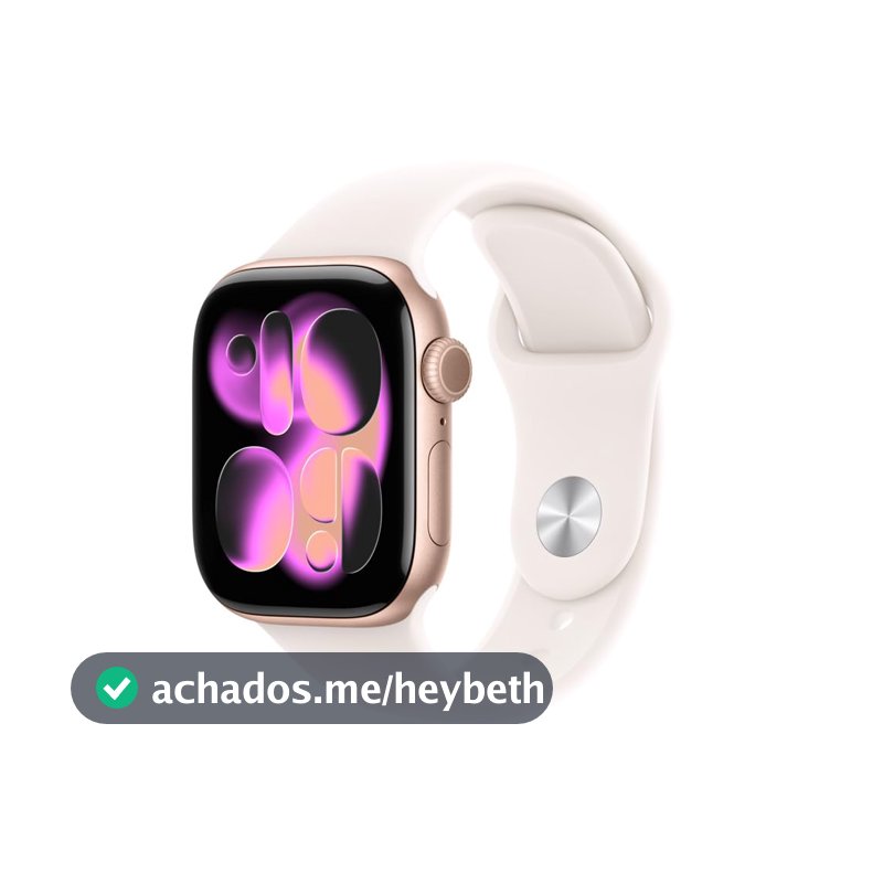 Apple Watch Series 11 GPS, Caixa em alumínio rosa‑dourado de 42 mm com Bracelete desportiva rosa leve - M/G