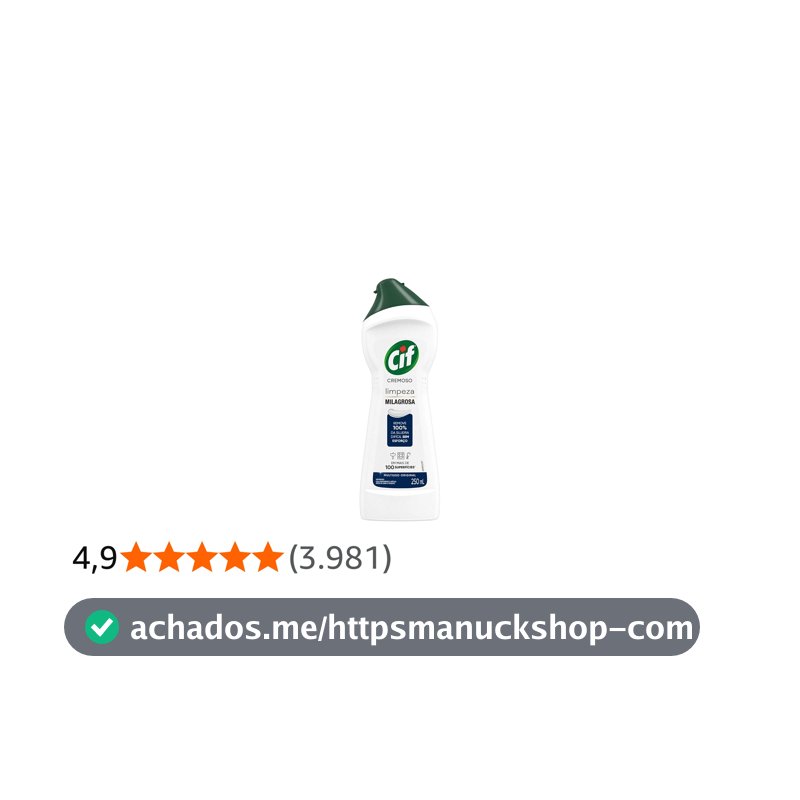 Cif Cremoso Limpeza Milagrosa Produto De Limpeza De Casa Milagroso Original Remove 100% Da Sujeira Difícil Sem Esforço 250 Ml