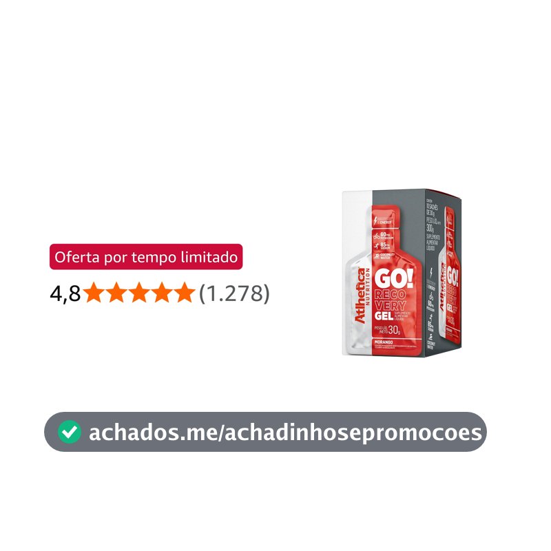 Atlhetica Nutrition Go Energy Gel (10 Sachês) - Sabor Morango