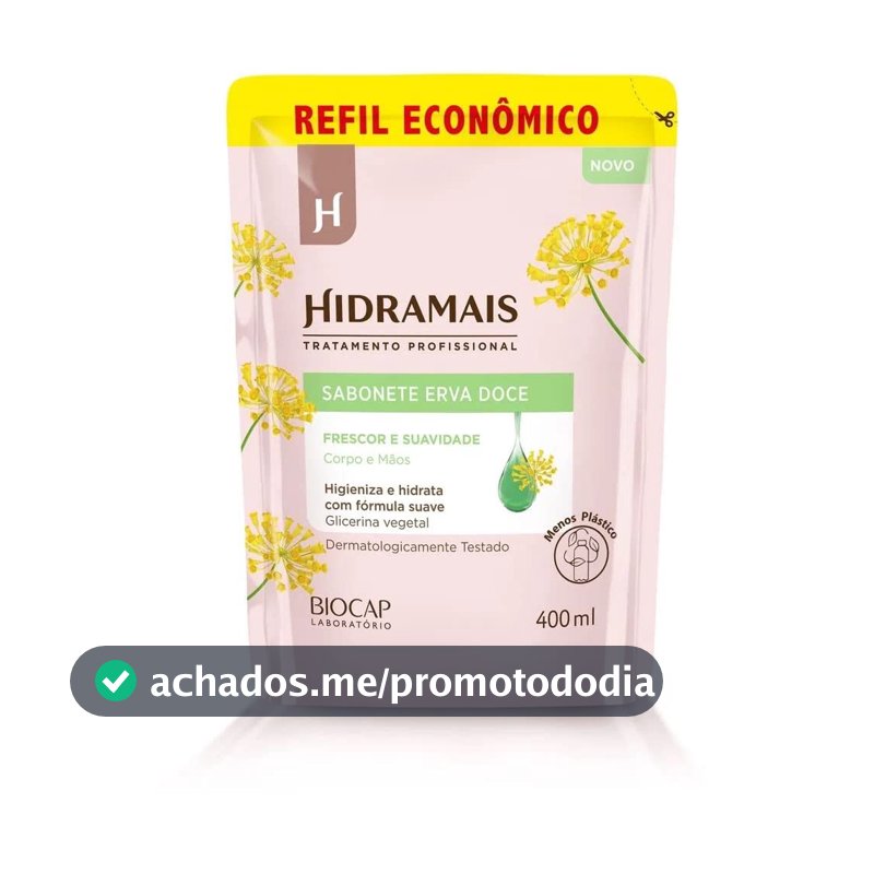 Sabonete Líquido Refil Hidramais, Erva Doce, 400ml