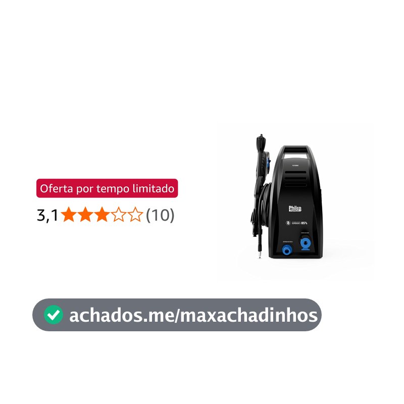 Philco Lavadora de Alta Pressão 1800psi Force PLP2800 1600W Preto com detalhes em Azul Energia elétrica