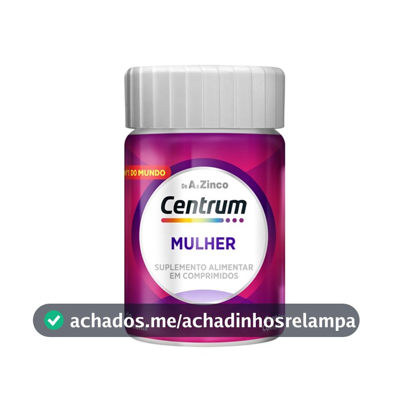 Centrum Mulher Multivitaminico Diário, com Magnésio, Vitamina D e Vitamina B12, 30 Comprimidos