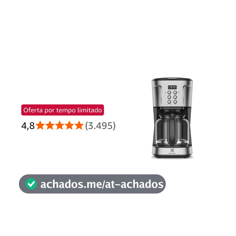 Cafeteira Elétrica Electrolux inox filtro permanente removivel capacidade 1,5L 38 xicaras função timer painel digital desligamento automatico ECM30 127v, cor aço escovado