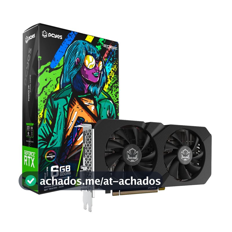 PCYES GPU NVIDIA GEFORCE RTX 3050 6GB GDDR6 96BIT PROJETO EDGE - PVRTX30506BLPE