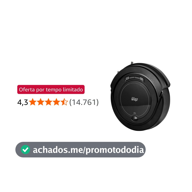 WAP Robô Aspirador Robot W90 3 em 1, 250ml, Bivolt, Sistema Antiqueda